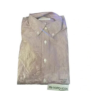 Roundtree & Yorke Gold Label Mens Dress Brick Strips Shirt Size 14 1/2